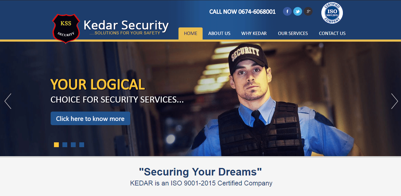 Kedar Seucrity Website Design